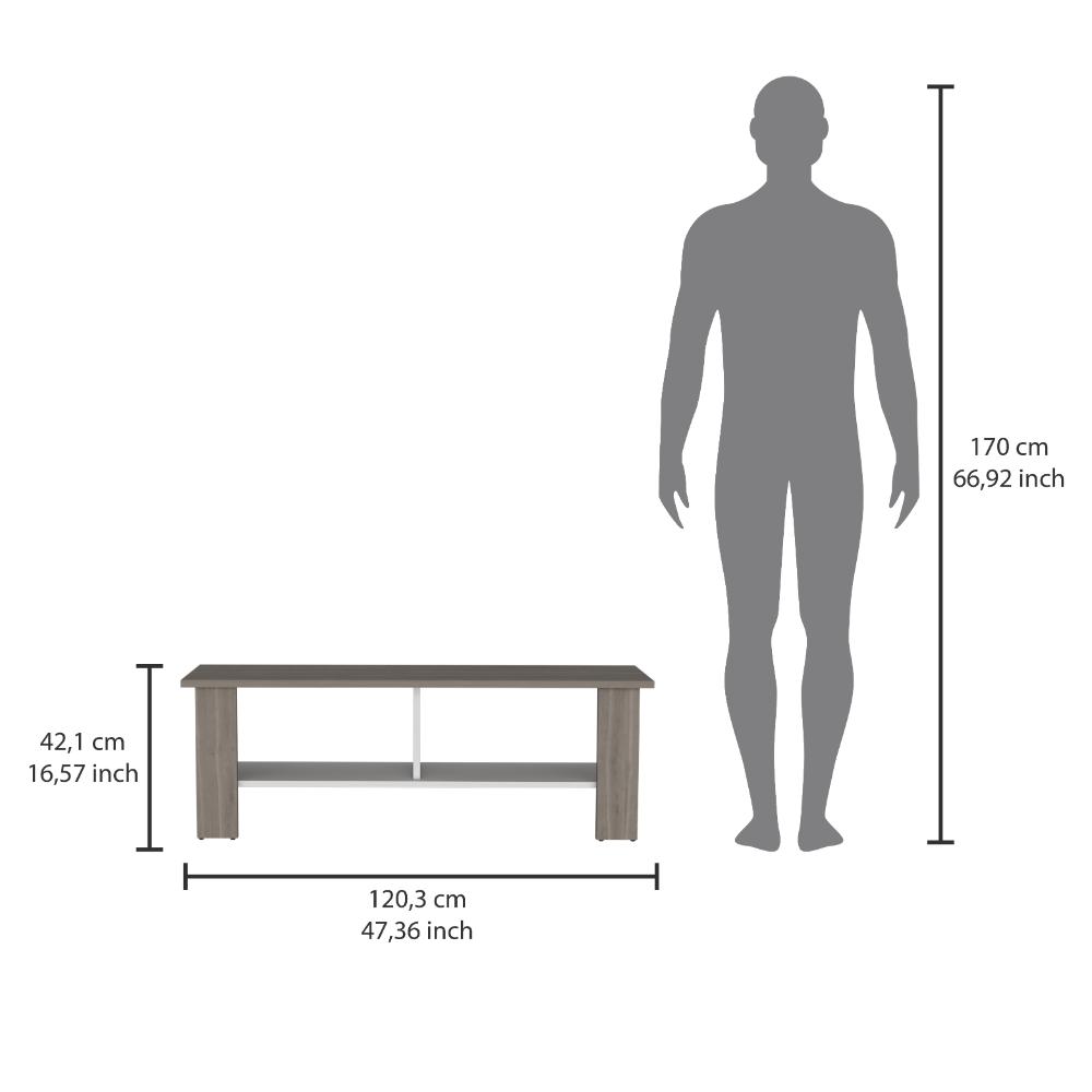 Mesa Para Tv Navi, Bardolino y Blanco Marquez, Para Televisor Hasta 65 Pulgadas