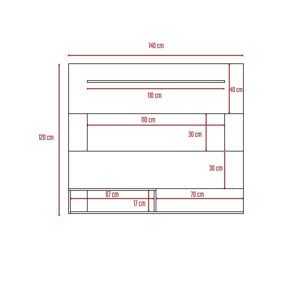 Panel de TV Ascher color Wengue para Sala.