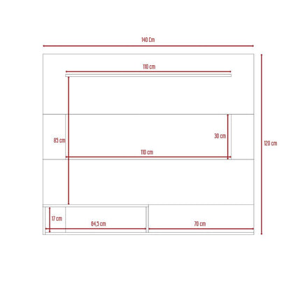 Panel de Tv Ascher, Café Claro y Blanco Duqueza, con Espacio Para Televisor de Hasta 55 Pulgadas - VIRTUAL MUEBLES