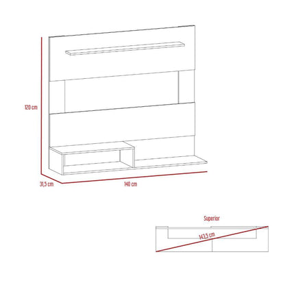 Panel de Tv Ascher, Café Claro y Blanco Duqueza, con Espacio Para Televisor de Hasta 55 Pulgadas - VIRTUAL MUEBLES