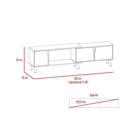 Mesa para TV Nordy color Blanco y Café claro para Sala.