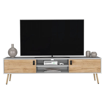 Mesa para TV Huna, Macadamia y Blanco, capacidad para TV de 75''