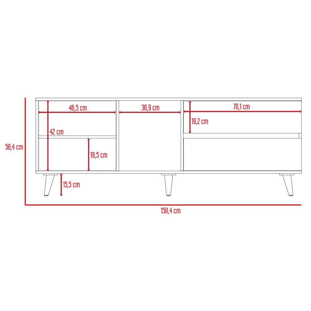 Mesa Para Tv Nashira, Nogal y Plata Oscuro, con Espacio Para Televisor de Hasta 65 Pulgadas - VIRTUAL MUEBLES