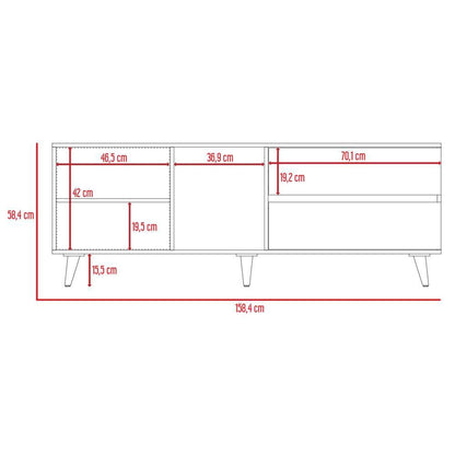 Mesa Para Tv Nashira, Nogal y Plata Oscuro, con Espacio Para Televisor de Hasta 65 Pulgadas - VIRTUAL MUEBLES