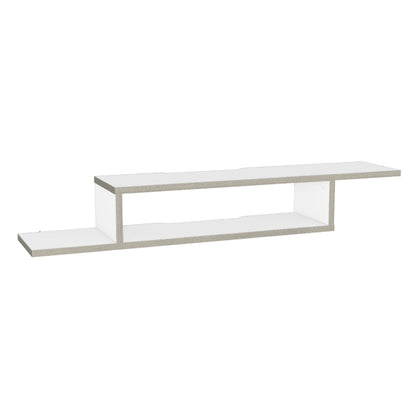 Mesa Para Tv Flotante Dilix, Blanco Nevado, con superficie para objetos decorativos