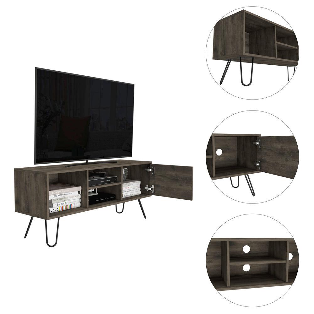 Mesa Para Tv Rony, Nogal, con Espacio Para Televisor de Hasta 50 Pulgadas ZF - VIRTUAL MUEBLES