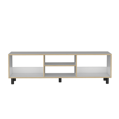 Mesa Para Tv Tunez Blanco y Café Claro Para Televisor Hasta 70 Pulgadas - VIRTUAL MUEBLES