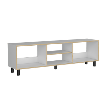 Mesa Para Tv Tunez Blanco y Café Claro Para Televisor Hasta 70 Pulgadas - VIRTUAL MUEBLES