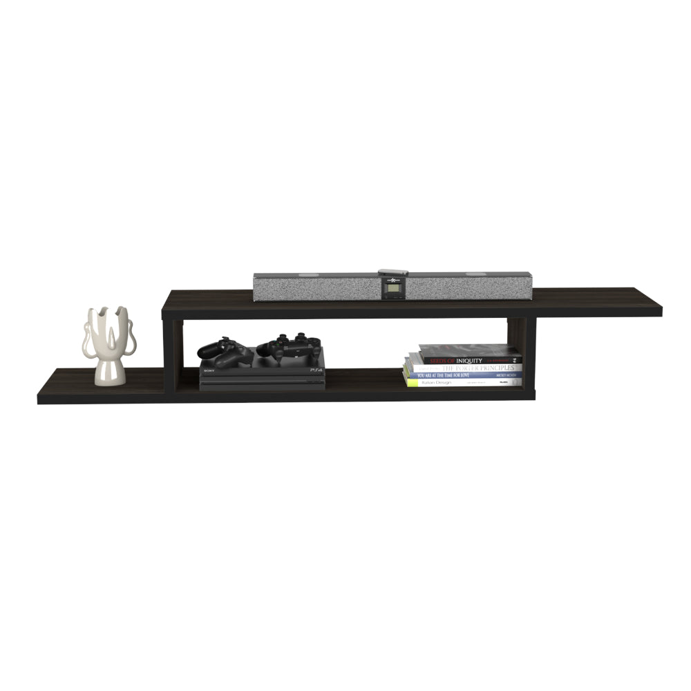 Mesa Para Tv Flotante Dilix, Carbón, con superficie para objetos decorativos