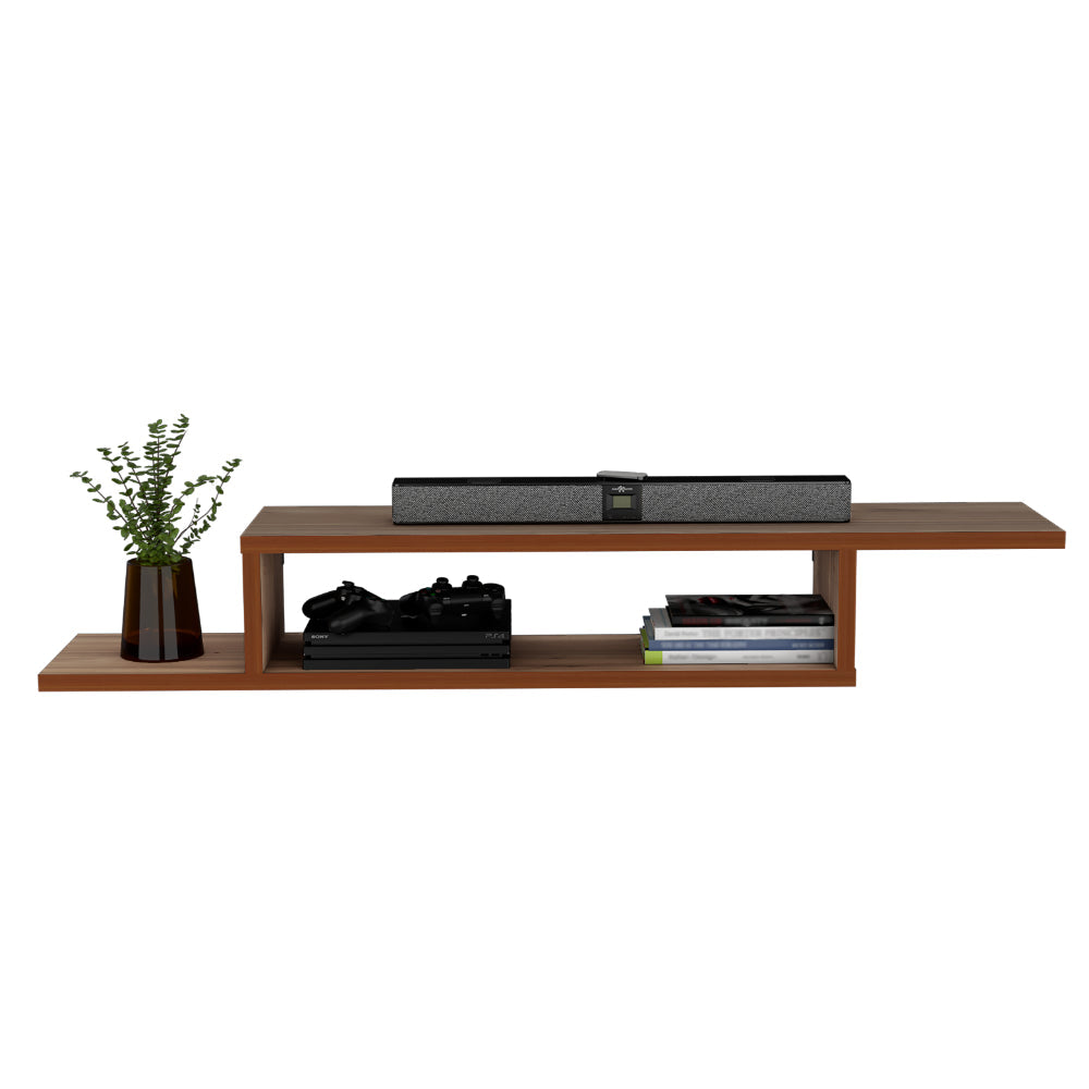 Mesa Para Tv Flotante Dilix, Castaño, con superficie para objetos decorativos