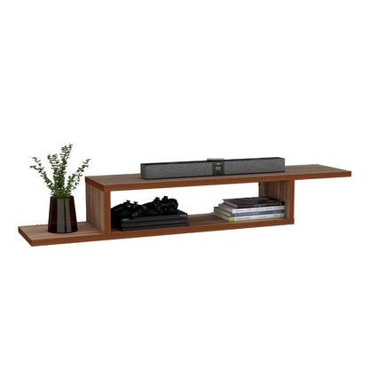 Mesa Para Tv Flotante Dilix, Castaño, con superficie para objetos decorativos