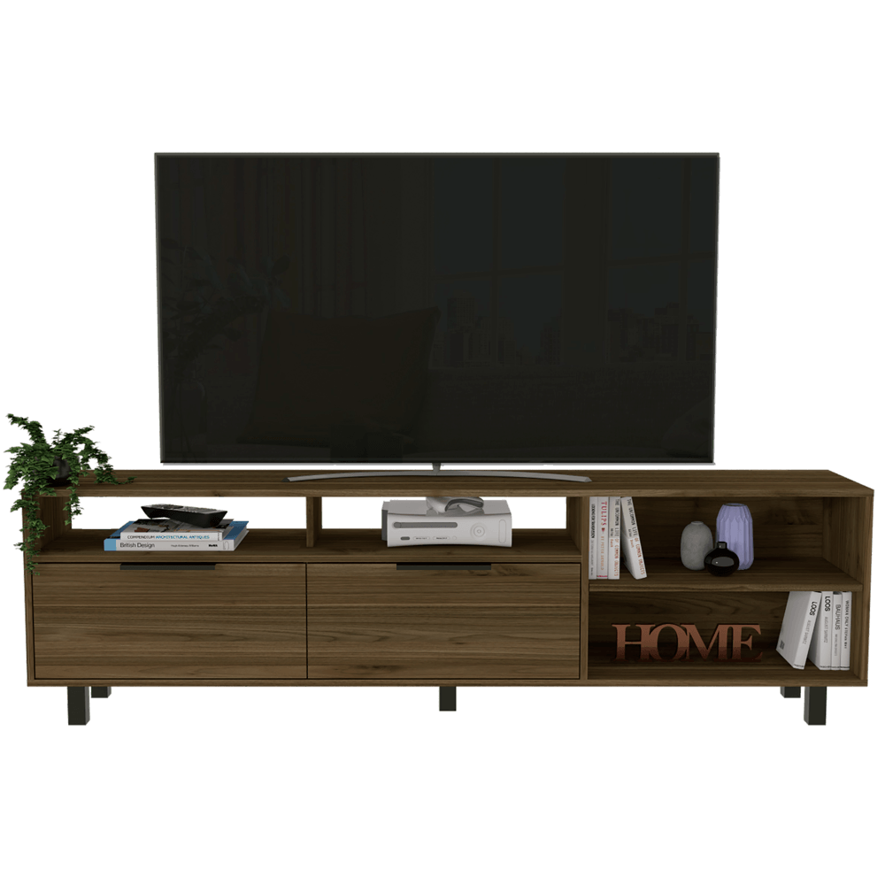 Mesa Para Tv Morelia, Castaño, con Espacio Para Televisor de Hasta 75 Pulgadas - VIRTUAL MUEBLES