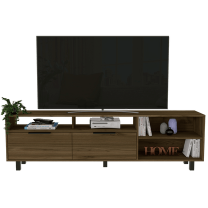 Mesa Para Tv Morelia, Castaño, con Espacio Para Televisor de Hasta 75 Pulgadas - VIRTUAL MUEBLES