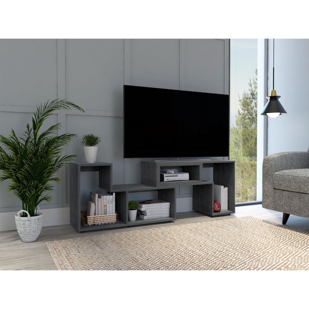 Mesa Para Tv Ascher, Gris, con Espacio Para Televisor de Hasta 50 Pulgadas