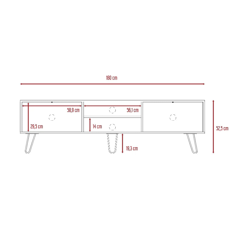 Rack para TV Vassel RTA Miel Plomo