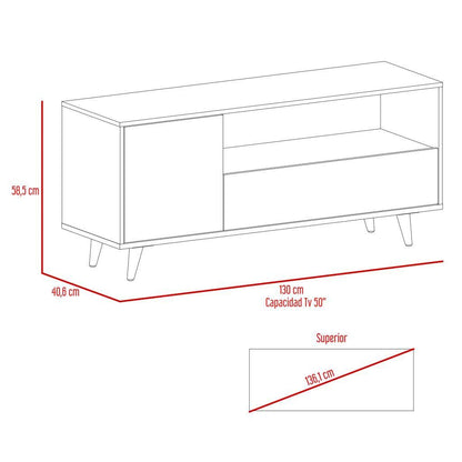 Mesa para TV Tarawa color Moca y Blanco para Sala.