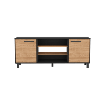 Mesa Para Tv Wesley, Wengue y Miel, con Espacio Para Televisor de 65 Pulgadas ZF - VIRTUAL MUEBLES