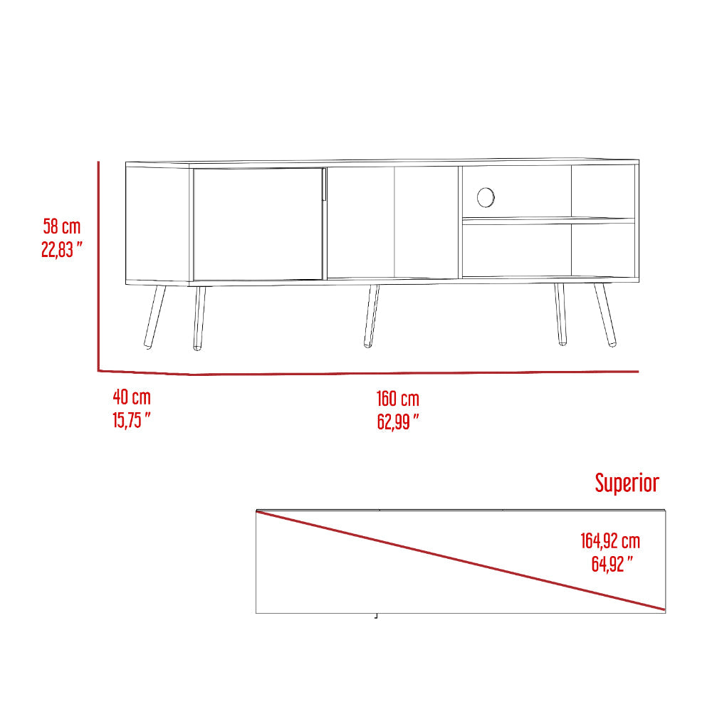 Mesa para TV Vulanno, Capri, con una puerta abatible 70"