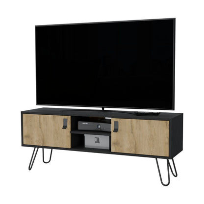 Mesa para TV Huna, Macadamia y Wengue, capacidad para TV de 50''