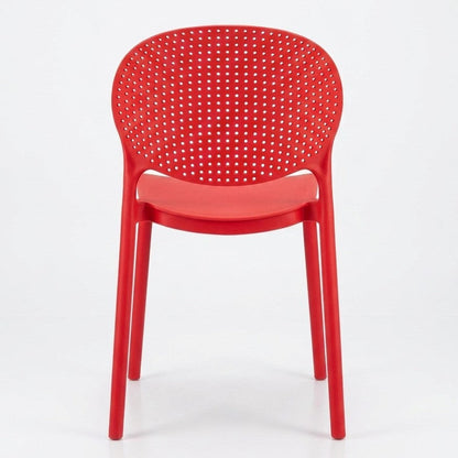 Silla Florida, Color Rojo, con Espaldar y Diseño Moderno