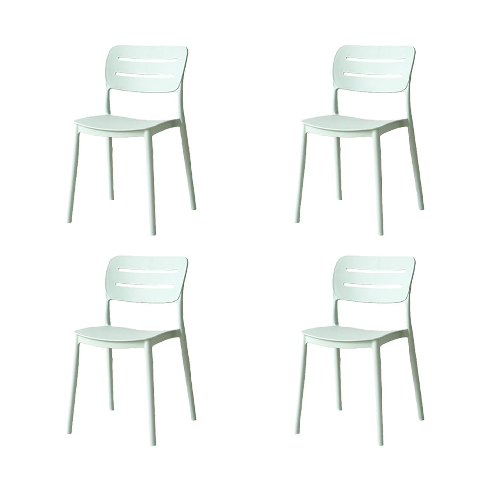 Set de 4 Sillas Harriman, Azul Claro, con Medio Espaldar y Diseño Minimalista
