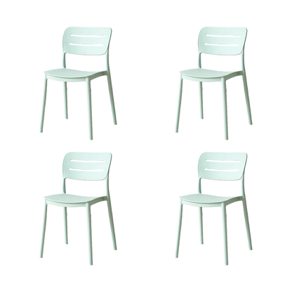 Set de 4 Sillas Harriman, Azul Claro, con Medio Espaldar y Diseño Minimalista