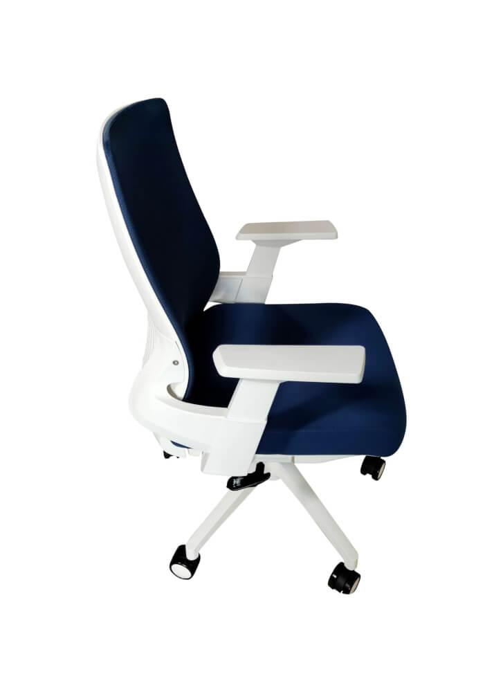 Silla de Escritorio Ejecutiva Atenas color Azul y Blanco para Oficina.