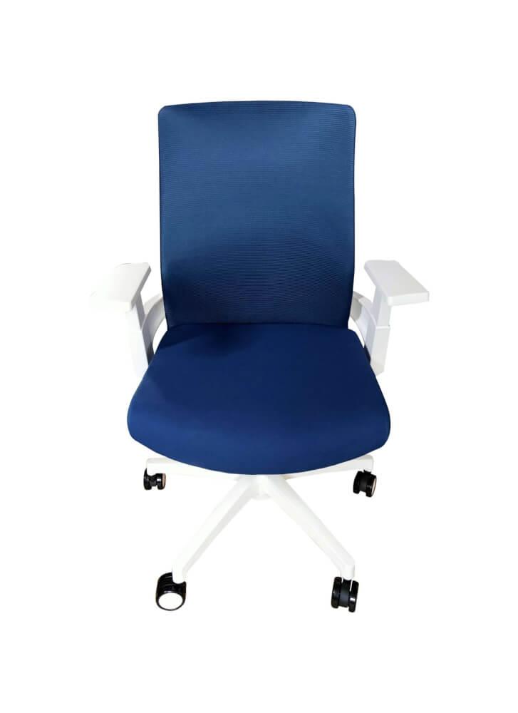 Silla de Escritorio Ejecutiva Atenas color Azul y Blanco para Oficina.