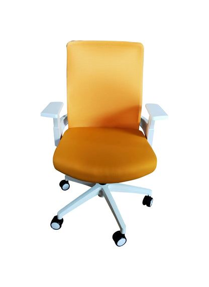 Silla de Escritorio Ejecutiva Atenas color Amarillo y Blanco para Oficina.