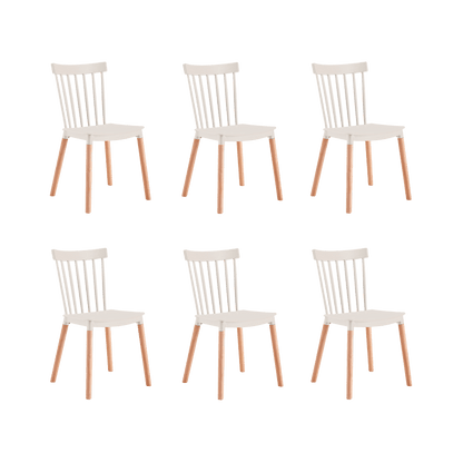 Juego de Comedor Velasca · 6 Sillas · Blanco y Café Claro
