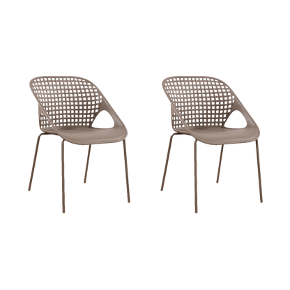 Set de 2 Sillas Senit con Brazos, Color Taupe, con Espaldar y Diseño Moderno