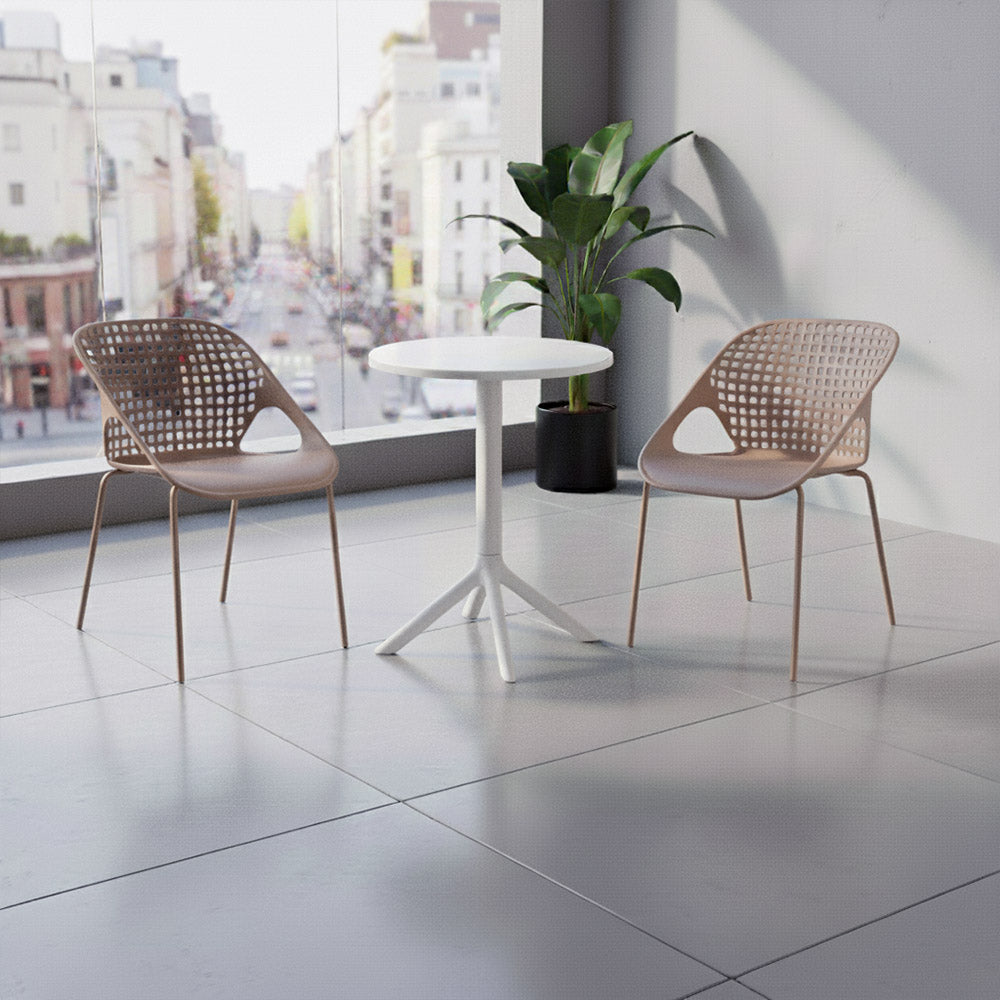 Set de 2 Sillas Senit con Brazos, Color Taupe, con Espaldar y Diseño Moderno
