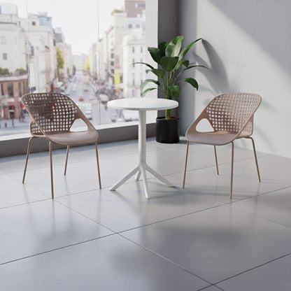 Juego de Comedor Danis · Mesa Redonda + 2 Sillas · Taupe