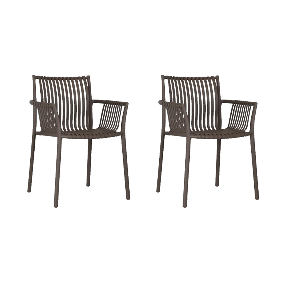 Juego de Comedor Duetto · Mesa Redonda + 2 Sillas · Taupe