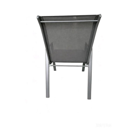 Silla de Terraza Char, Gris, con Brazos y Patas de Metal