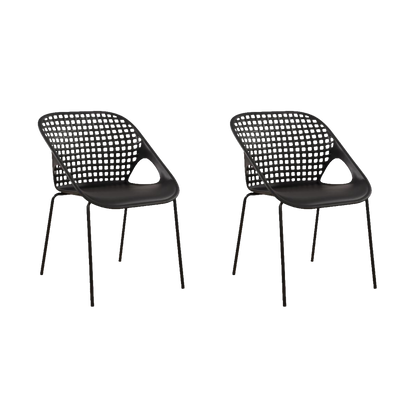 Set de 2 Sillas Senit con Brazos, Color Negro, con Espaldar y Diseño Moderno
