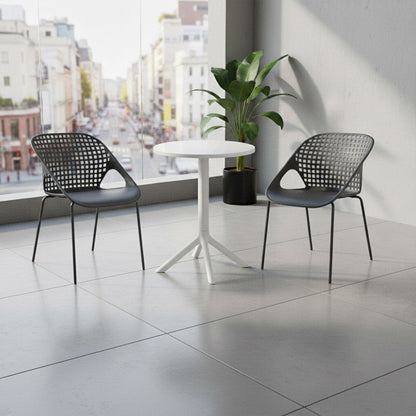 Set de 2 Sillas Senit con Brazos, Color Negro, con Espaldar y Diseño Moderno