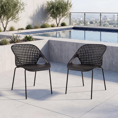 Set de 2 Sillas Senit con Brazos, Color Negro, con Espaldar y Diseño Moderno