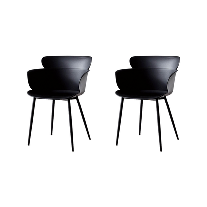 Set de 2 Sillas Miami con Brazos, Color Negro, con Espaldar y Diseño Moderno