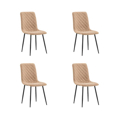 Set de 4 Sillas de Comedor Loretto, Café, con Espaldar y Diseño Moderno