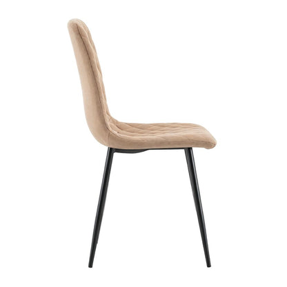 Set de 4 Sillas de Comedor Loretto, Café, con Espaldar y Diseño Moderno