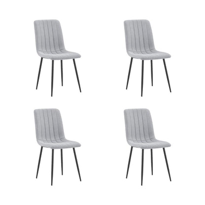 Set de 4 Sillas de Comedor Lusitano, Gris, con Espaldar y Diseño Moderno