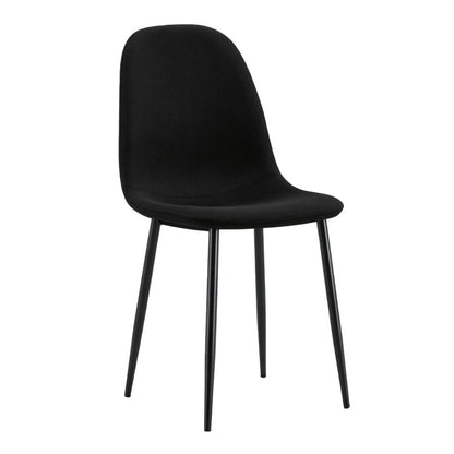 Set de 4 Sillas de Comedor Margarita, Negro, con Espaldar y Diseño Moderno