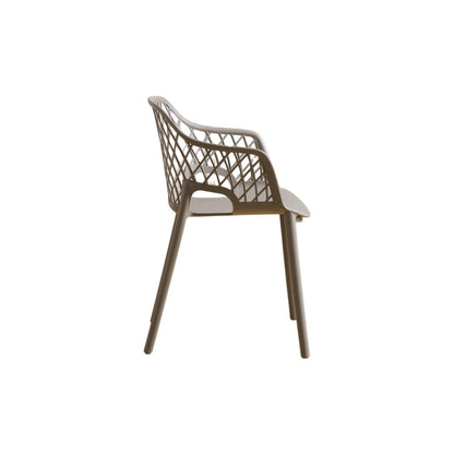 Silla con Brazos Casablanca, Taupe, con Espaldar en Diamantes y Estilo Moderno