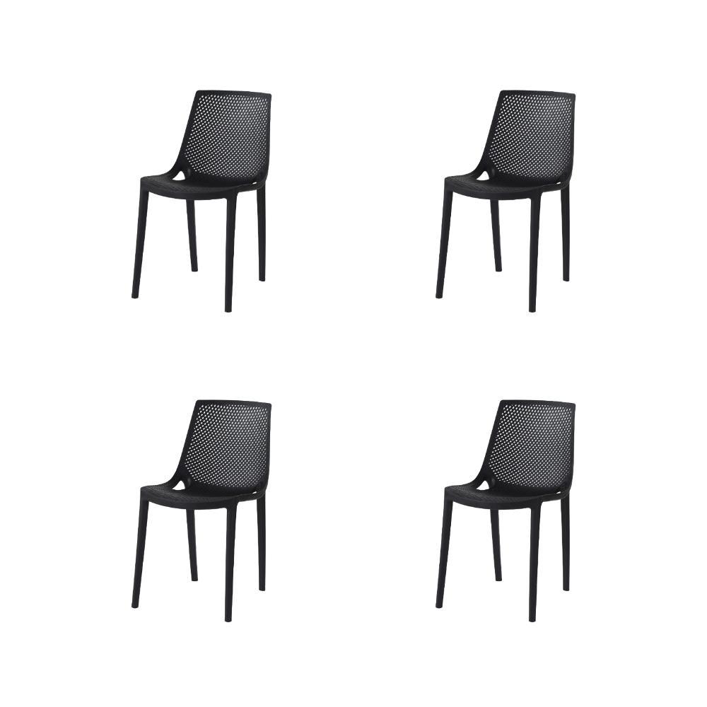 Sillas de exterior Krang wengue en plástico, set de 4 – vista 2