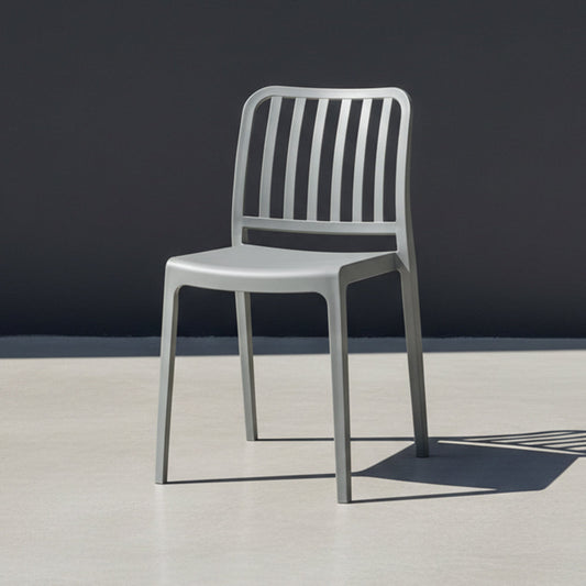 Silla Brooklyn, Gris Oscuro, con Espaldar en Rayas y Diseño Minimalista