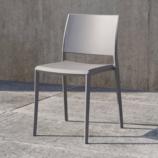 Silla Toledo, Color Gris, con Espaldar Liso y Cuadrado, Diseño Moderno