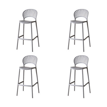 Set de 4 Sillas para Bar Paraíso, Color Gris Oscuro, Diseño Moderno