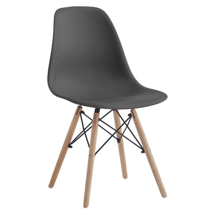 Silla Eames, Color Negro, con Patas de Madera, detalle