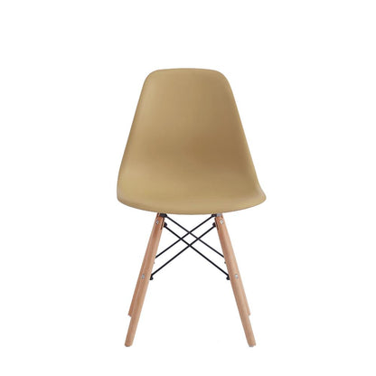 Set de 4 Sillas Eames, Color Taupe, con Patas de Madera
